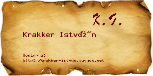 Krakker István névjegykártya
